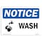 Signmission Safety Sign, OSHA Notice, 10" Height, Rigid Plastic, Wash Sign With Symbol, Landscape OS-NS-P-1014-L-18946 - alternate 1